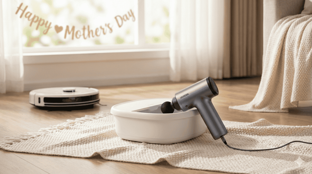 Relaxing Mother's Day Gift ideas: Robot Vacuum, Fascia Gun, and Smart Foot Bath