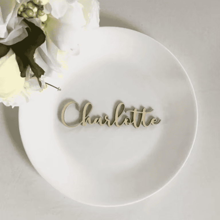 Personalized Wedding Place Cards Custom Wood Names Place Name Settings Party Decoration Guest Name Tags Wedding Table Decoration
