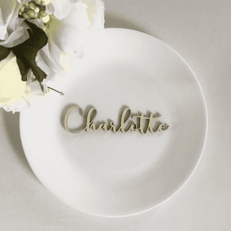 Personalized Wedding Place Cards Custom Wood Names Place Name Settings Party Decoration Guest Name Tags Wedding Table Decoration